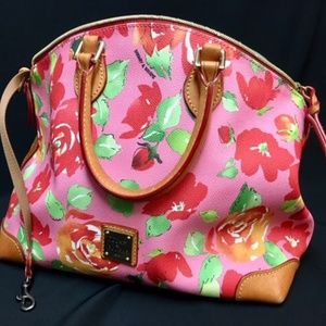 Dooney & Bourke Canvas/Leather Floral Satchell